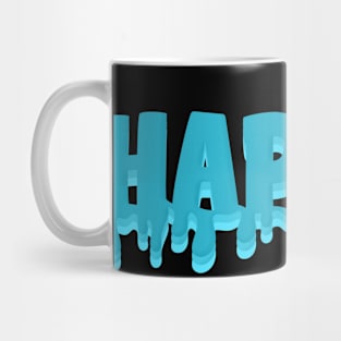 Happy Drippy Blue Mug